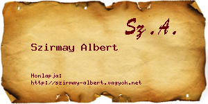 Szirmay Albert névjegykártya